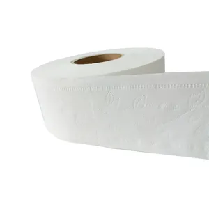 Özelleştirilmiş ambalaj ticari suda çözünür ağartılmamış doku 2ply Jumbo rulo tuvalet kağıdı