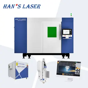 Han G3015J mesin pemotong Laser serat Workbench pertukaran ganda operasi presisi tinggi sistem CNC SMC kontainer 40GP 6kw