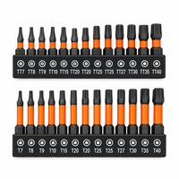Jeu de 26 embouts de tournevis Torx de sécurité T7-T40, embouts hexagonaux de 1/4 pouce, longs et courts, pour perceuse-visseuse et outils de réparation