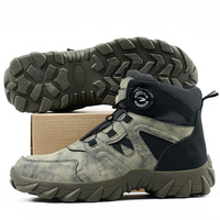 Bottes de sécurité montantes à fermeture rapide en cuir synthétique avec embout en acier anti-écrasement et anti-perforation, pour l'hiver et l'été, unisexe, pour l'extérieur