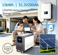 Batterie de stockage d'énergie portable empilable JINGSHI Smart BMS LiFePO4 15 kWh 51,2 V 300 Ah avec communication CAN et sortie 5-10 kW pour la maison