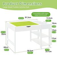 Table de construction multifonctionnelle 4 en 1 pour enfants avec grandes briques Lego pour tout-petits