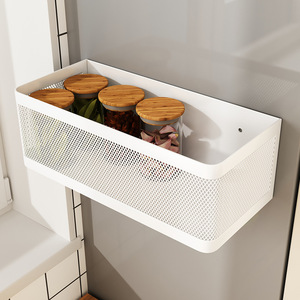 Estante magnético rectangular para almacenamiento lateral en el refrigerador de la cocina, montado en la pared para condimentos, cebollas, jengibre y ajo. - Product Image 1