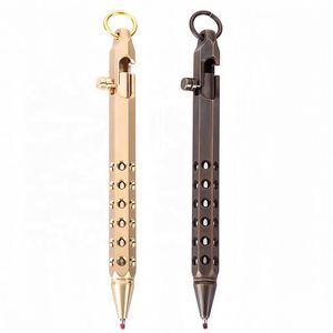 Luxury Retro Metal Novelty <b>Pen</b> with Key Ring Black/Blue Ink Customizable for Promotional Use - Product Image 2