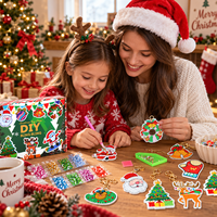 Kit DIY de porte-clés de Noël à peinture diamantée en acrylique, 15 motifs, avec stylo, cire et plateau, pour cadeau, décoration intérieure, vente en gros