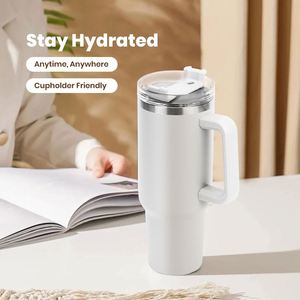 Custom Logo Vacuum 1200ml Travel Coffee Mug Insulated Double Wall Wholesale Stainless Steel 40oz Tumbler with Handle - Product Image 6