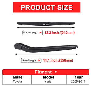 Inserto per veicolo automatico ricarica per striscia di gomma morbida accessori per Auto senza telaio da 6mm per <span class=keywords><strong>Toyota</strong></span> <span class=keywords><strong>Yaris</strong></span> 2005 <span class=keywords><strong>2011</strong></span> spazzola tergicristallo posteriore - Product Image 2