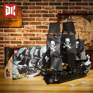 Deke <span class=keywords><strong>Creation</strong></span> DK6001 Nave Pirata Perla Nera, Blocchi di Costruzione a Particelle Piccole, Plastica ABS, Modello da Assemblare in 40 Pezzi, Giocattolo Animali - Product Image 5