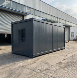Maison préfabriquée en conteneur gris foncé, assemblage modulaire, structure en acier, bureau portable, atelier, entrepôt extérieur, certifiée CE, 20 pieds - Product Image 1
