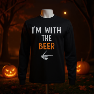 T-shirt à manches longues « I'm With The Beer », costume d'Halloween, chemise assortie pour couple - Product Image 3
