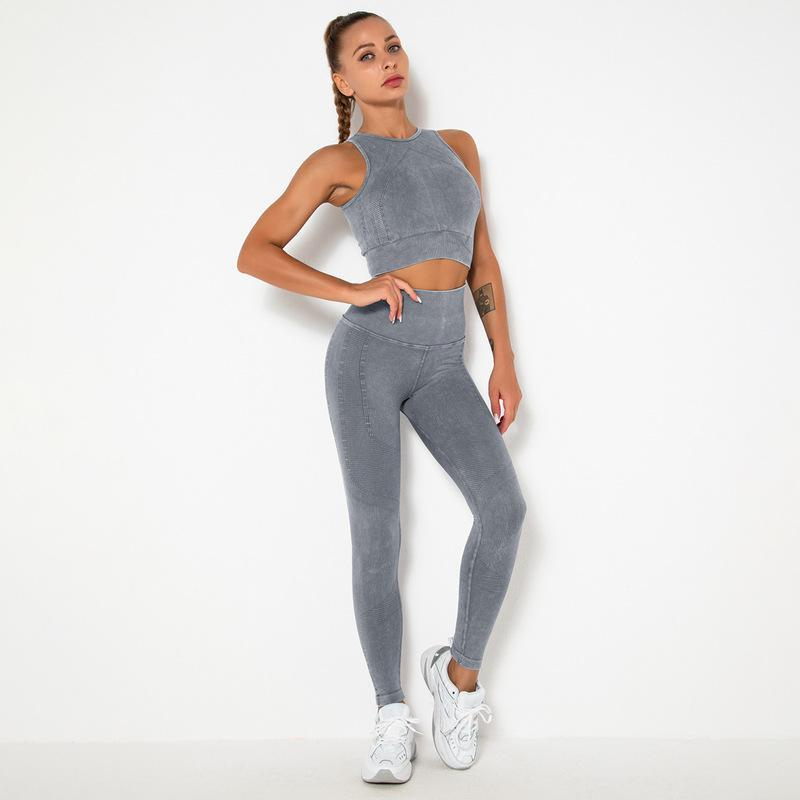 HOT Sale 6 colors Fashion Modern Breathable Workout Clothing Popular Women Active Wear seamless Yoga Set hygroscopic
