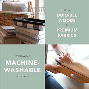 Plateau pour ordinateur portable en bambou avec rembourrage pour usage domestique ou au bureau, style simple, couleur unie - Product Image 3