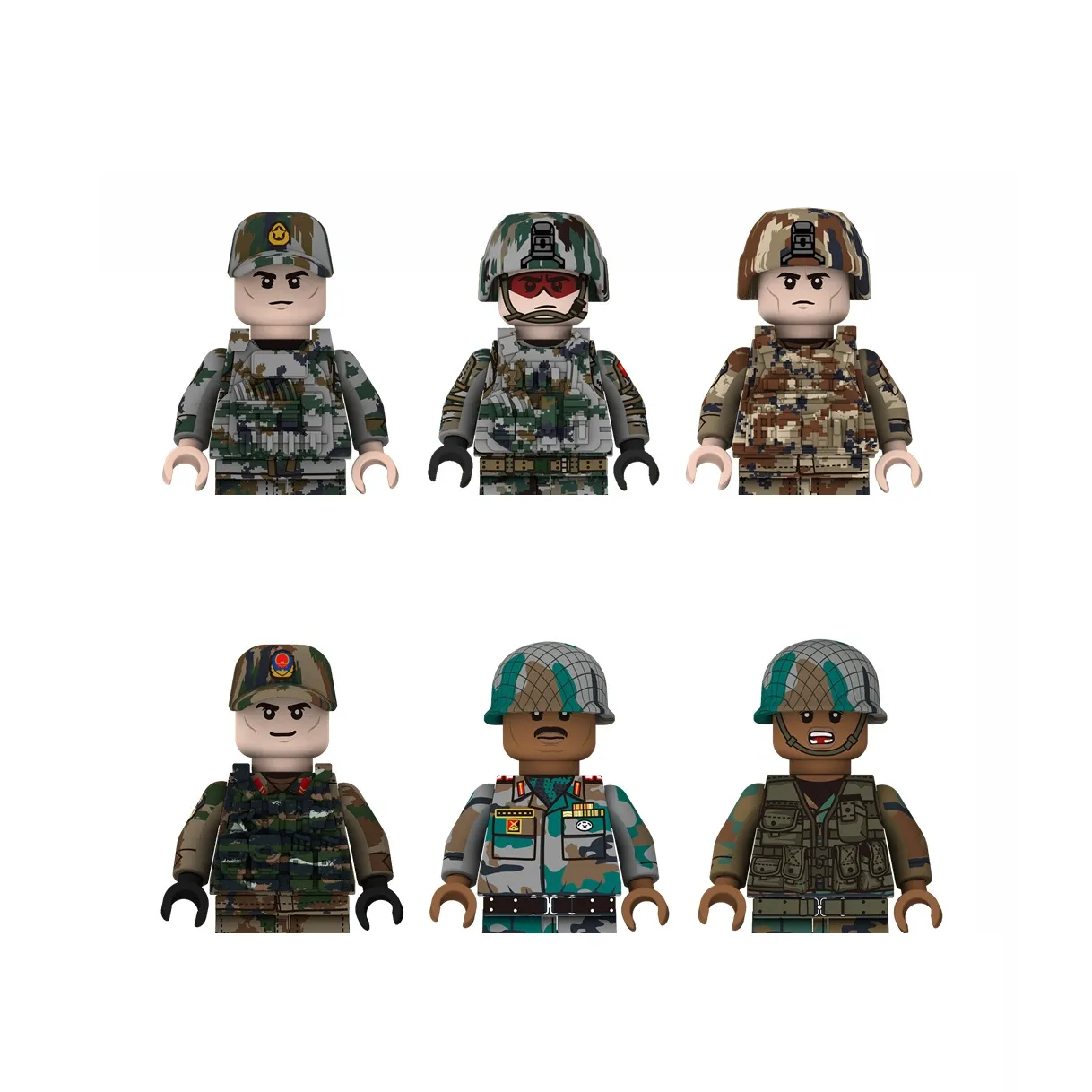 Blocchi militari soldato dell'esercito cinese soldati indiani WW2 esercito degli stati uniti medic piccole particelle Building Block giocattoli per bambini