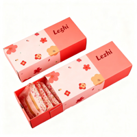 Faveur de mariage personnalisé gaufré pâtisserie Biscuit boîte d'emballage rose couvercle et Base boîte à biscuits pour les petites entreprises