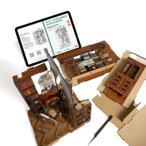 Wincent OEM ODM fabrika vücut sensörlü ışık G6 UV baskı tasarım minyatür 3d ahşap Bookend kitap Nook minyatür bulmaca kiti - Product Image 5