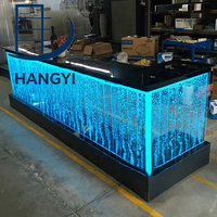 Comptoirs de réception design Hangyi : aquarium moderne en acrylique avec éclairage LED à changement de couleur pour hôtels et spas