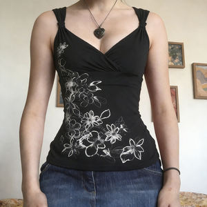 Débardeur court Y2K vintage imprimé pour femme, col en V, coupe ajustée sexy, camisole tendance été, streetwear pour filles, vente en gros - Product Image 1