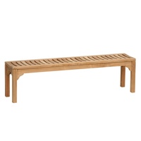 Madison Moderne Rückenfreie Outdoor-Gartenbank aus Teakholz, Komfortable Massivholzmöbel, Anpassbare Farbe, Nicht Klappbar