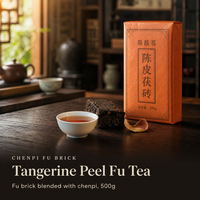 Teh Bata Fuzhuan Fermentasi Bunga Emas Yi Changming dengan Teh Rambut Hitam Cordyceps 500g Shaanxi, Umur Simpan 5 Tahun, Kemasan Siap Pakai