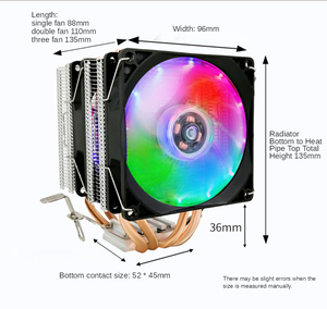 Oem/ODM kích thước tùy chỉnh <span class=keywords><strong>CPU</strong></span> Cooler người hâm mộ tinh khiết ống đồng ống nhiệt làm mát không khí người hâm mộ Máy tính <span class=keywords><strong>CPU</strong></span> RGB Cooler <span class=keywords><strong>Fan</strong></span> tản nhiệt - Product Image 4
