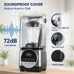 Mixeur Commercial Haute Performance 1600W à Faible Bruit, Puissant et Multifonctionnel avec Commande Rotative, pour Jus, Aliments et Fruits, Chauffant, Usage Domestique - Product Image 3