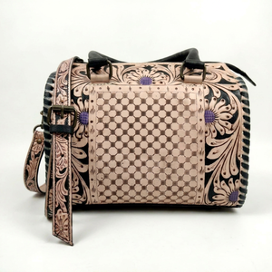 Sac à main de luxe en cuir pour femme, style vintage, broderie élégante, grande capacité, avec double anse à chaîne - Product Image 1