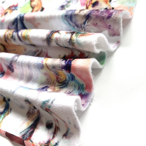 Tissu Doux Imprimé Personnalisé 100% <span class=keywords><strong>Polyester</strong></span> 330GSM Infusé de Spandex, Résistant à l'Eau et au Vent, Double Face, Thème Animalier pour Bébé - Product Image 6
