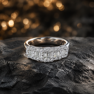 Anello nuziale geometrico elegante per donna, gioiello minimalista per proposta di matrimonio - Product Image 4
