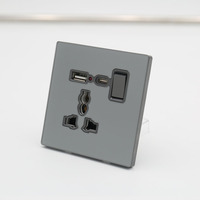 Prise murale USB Type-C BENDI C45 16A IP22, panneau en verre trempé ignifuge pour PC industriel, contact en cuivre pur, 250V, hôpital