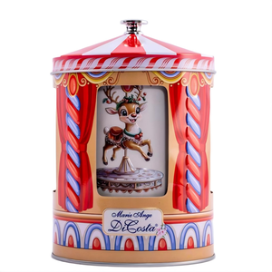 New Design Empty Metal Carousel Music <b>Tin</b> Custom Print Double Layer Rotating Airtight Round for Gift Cookies <b>Chocolates</b> Biscuits - Product Image 1