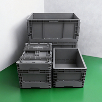 Caisse pliable en plastique, bac de manutention, caisse de rangement pour entrepôt logistique, conteneur pliable