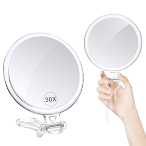 Wholesale Double Side <b>Foldable</b> Makeup <b>Mirror</b> Gift Handheld Desktop Travel Vanity <b>Mirror</b> with Holder - Product Image 1
