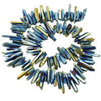 Perles naturelles AB, 4 pièces, roche revêtue de titane, Points de cristal, Quartz Top perceuse, blanc, perles amples pour la fabrication de bijoux
