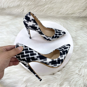 Chaussures pour femmes à talons hauts de 12 cm, bout pointu, pour soirée, rendez-vous galant, mode sexy, sandales de 10 cm et 8 cm, grandes tailles 46 - Product Image 2