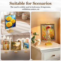 Chevalet de table réglable doré 18 pouces – Présentoir métallique pour photos et œuvres d'art