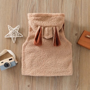 Veste polaire en peluche pour garçons et filles, chemise à fermeture éclair avec oreilles de dessin animé en peluche, gilet d'hiver en coton lavé pour enfants - Product Image 3