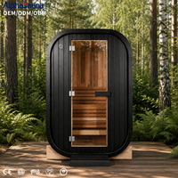 Sauna extérieur traditionnel pour 1 à 2 personnes, sauna extérieur en forme de cube, accompagné de tuiles en asphalte