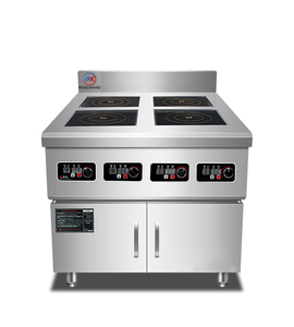 3500W commerciale <span class=keywords><strong>4</strong></span> piastra quattro bruciatori piano cottura verticale a induzione Multi stufa a testa ciascuno con armadio per ristorante - Product Image 1