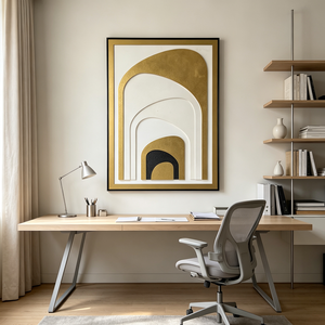 <span class=keywords><strong>Arte</strong></span> Murale Astratta Modernista 3D Intagliata a Mano con Cornice in Lega di Alluminio e Base in MDF, Adatta per Uffici e Hotel - Product Image 2