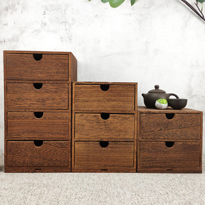 Chinese Style Wooden <b>Storage</b> <b>Box</b> Multi Layer Paulownia Wood Desktop Organizer With Partitions Office Use - Product Image 3