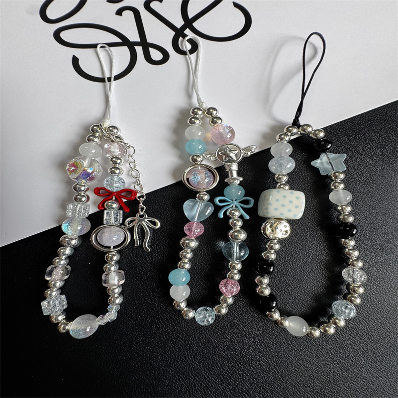 DAVBNM 3 Pcs Phone Charm, Christmas Beaded Phone Strap Anti-Lost Bracelet For Women Keychains Pendant Wallets Cameras Decoration - View #10