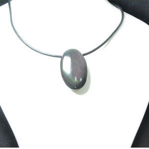 Liontin Batu Permata <span class=keywords><strong>Obsidian</strong></span> Pelangi 40mm Bentuk Tetesan Pir, Batu Asli Hitam Berlubang untuk Pembuatan Perhiasan, Grosir Miss Stone - Product Image 3