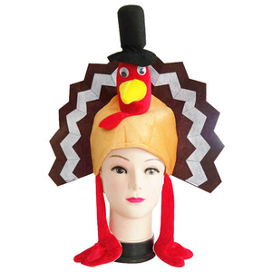 Adult Plush Funny Thanksgiving <strong>Turkey</strong> <strong>Hats</strong> Silly <strong>Turkey</strong> Cap for Party Dress-up Carnival Christmas Cosplay Costume Accessories - Product Image 2