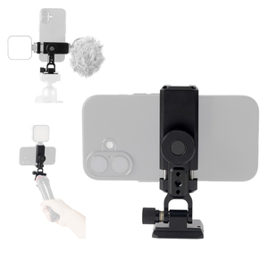 Support de téléphone en alliage d'aluminium 360° °   Support de téléphone rotatif avec pince, griffe porte-accessoire et base Arca <span class=keywords><strong>pour</strong></span> le tournage de vlogs sur téléphone - Product Image 1