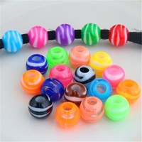 Perles décoratives en acrylique en forme de cœur, colorées, à gros trous, pour perruques, dreadlocks, cheveux tressés, accessoires de bricolage, ornements capillaires pour filles