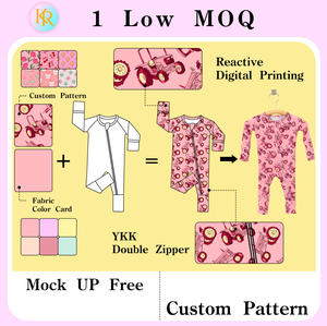 Piyama Bambu Resleting Kerui Overstock Grosir Pakaian Bayi Anak Bambu Warna-warni untuk Anak Perempuan dan Laki-laki, Setelan Romper Musim Panas Bayi Anak - Product Image 4