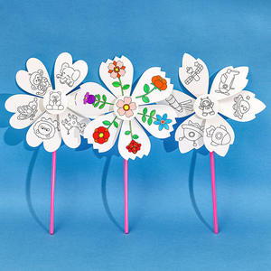 Kinder kreative Malerei Graffiti Windmühle Cartoon Puzzle kleines Geschenk Kindergarten handgemachte DIY niedlichen Papier Windmühle - Product Image 1