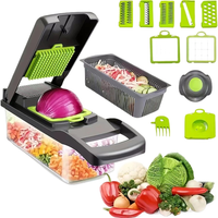 Ensemble de cuisine professionnel en ABS et acier inoxydable, multi-outils pour trancher, hacher, racler et couper les produits frais
