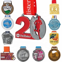 Vente en gros de médailles personnalisées en métal 3D or, argent et bronze pour marathon et course à pied, avec sublimation, à prix abordable