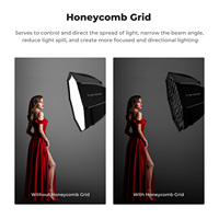K&F Concept Boîte à lumière octogonale portable 55CM/65CM/90CM avec grille nid d'abeille et monture Bowens à dégagement rapide pour studio photo